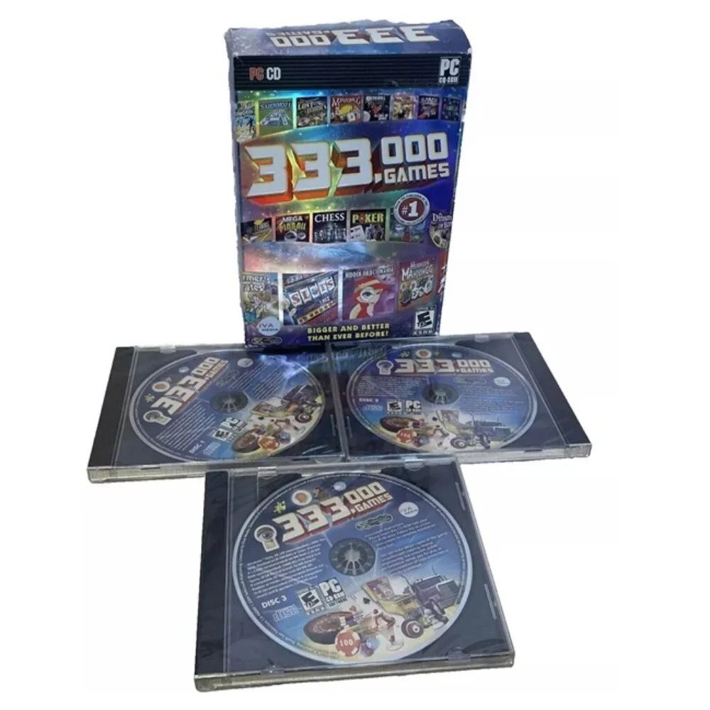333,000 Games - PC - Video Game - New - 3 CDs For Computer Gaming 2000